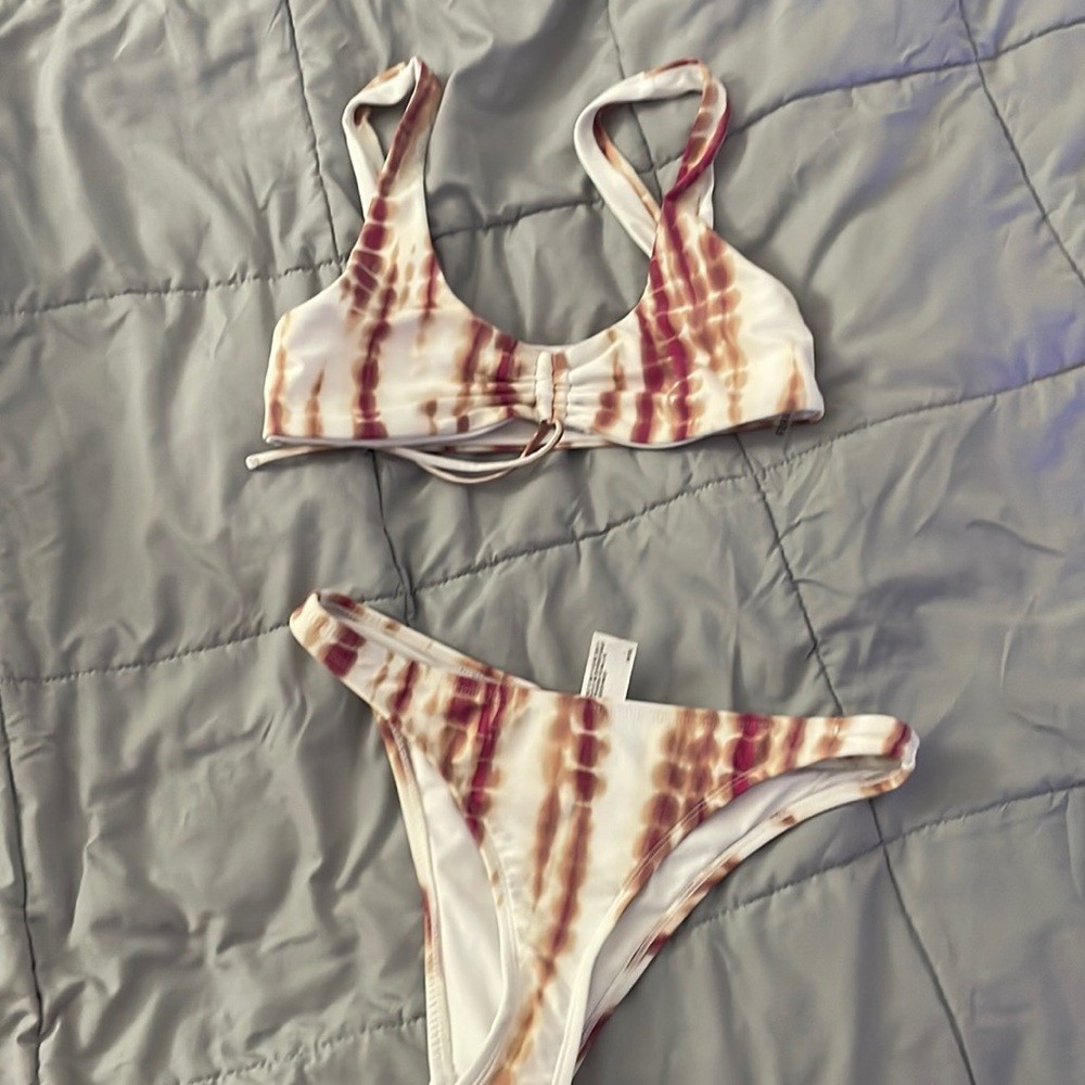 White purple brown bikini